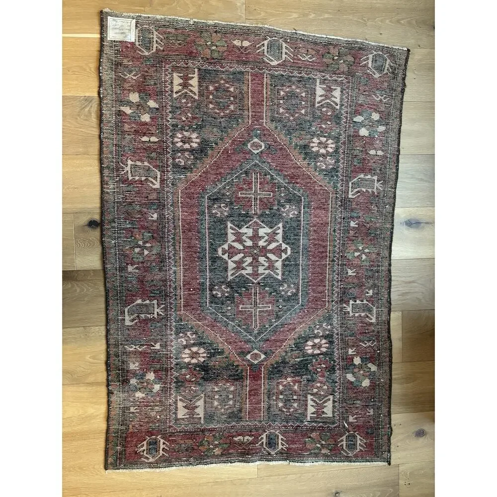 Handmade Vintage Oriental Rug Red Traditional Classic Wool Decor Carpet 39”x5’